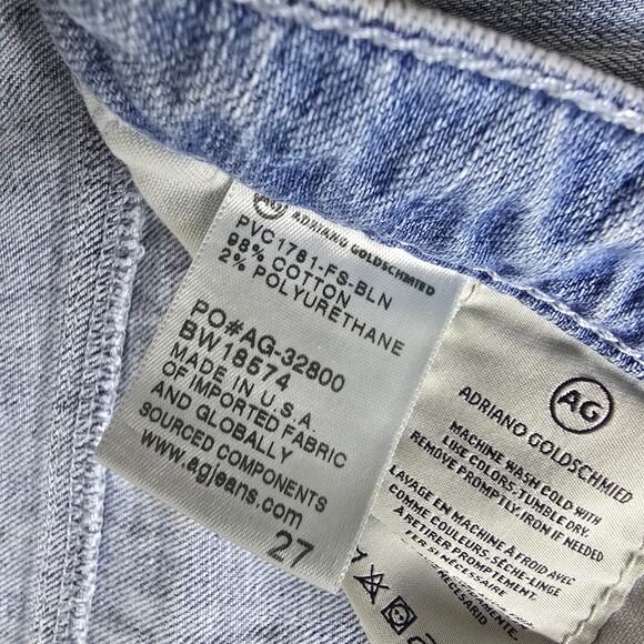 AG The Stevie Mid-Rise Skinny Cropped Jeans Distressed Ankle Length - Size 27 - Picture 9 of 9